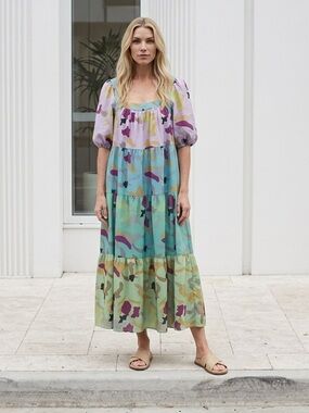 SundayUp Pastel Multi-Color Tiered Kids Dress